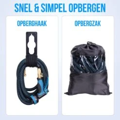 Strex Flexibele Tuinslang 15M Met Sproeikop - Uitrekbaar - Incl. Koppelingen, Ophanghaak & Opbergzak -Tuin Kweekbenodigdheden 1200x1200 716