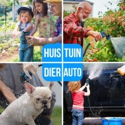 Strex Flexibele Tuinslang 15M Met Sproeikop - Uitrekbaar - Incl. Koppelingen, Ophanghaak & Opbergzak -Tuin Kweekbenodigdheden 1200x1200 717