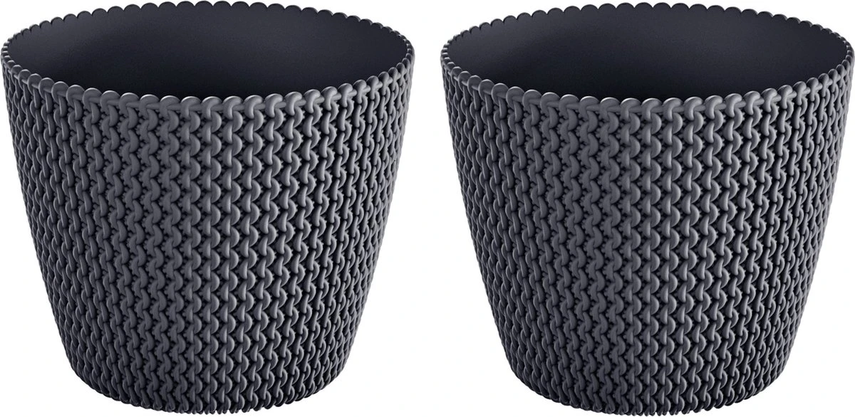 Prosperplast 1x Kunststof Splofy Bloempotten 30 Cm Antraciet - Bloempotten/plantenpotten Voor Binnen En Buiten 5 Prosperplast 1x Kunststof Splofy Bloempotten 30 Cm Antraciet - Bloempotten/plantenpotten Voor Binnen En Buiten - Afbeelding 3