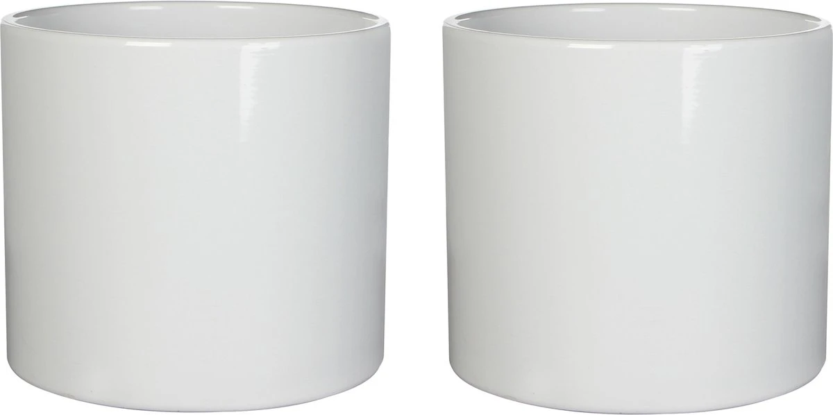 Mica Decorations Era Bloempot - H26 X Ø28 Cm - Wit 4 Mica Decorations Era Bloempot - H26 X Ø28 Cm - Wit - Afbeelding 2