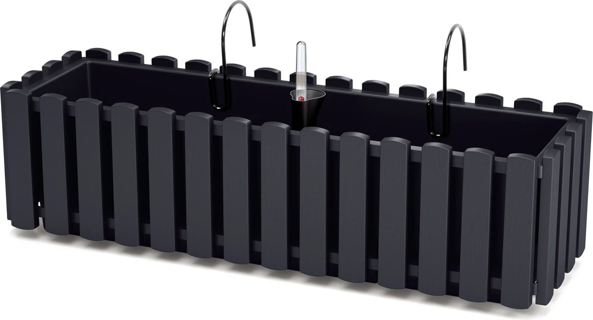 Prosperplast Fence-look Ophang Plantenbak/bloembak Kunststof 58 X 18 X 16 Cm Antraciet Grijs Met Handige Droogtemeter Voor Binnen/buiten 3 Prosperplast Fence-look Ophang Plantenbak/bloembak Kunststof 58 X 18 X 16 Cm Antraciet Grijs Met Handige Droogtemeter Voor Binnen/buiten