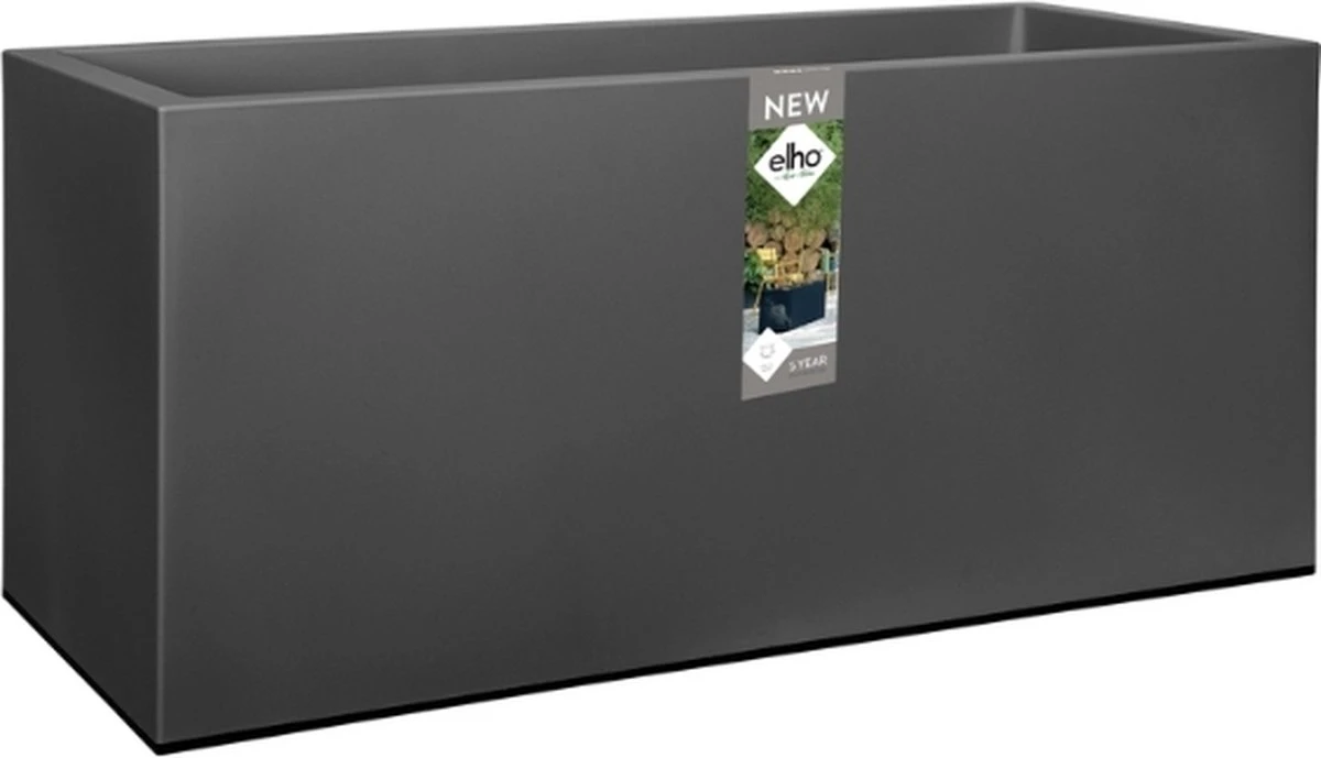 Elho Vivo Matt Finish Lang Wielen 90 - Grote Staande Plantenbak Voor Binnen & Buiten - Gemaakt Van Gereycled Plastic - L 39 X W 88 X H 41 Cm - Zwart 4 Elho Vivo Matt Finish Lang Wielen 90 - Grote Staande Plantenbak Voor Binnen & Buiten - Gemaakt Van Gereycled Plastic - L 39 X W 88 X H 41 Cm - Zwart - Afbeelding 2