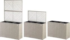 Casaria Polyrattan Bloembak – 3 Bakken Klimophek - Crème 19 Casaria Polyrattan Bloembak – 3 Bakken Klimophek - Crème -Tuin Kweekbenodigdheden 1200x697 1