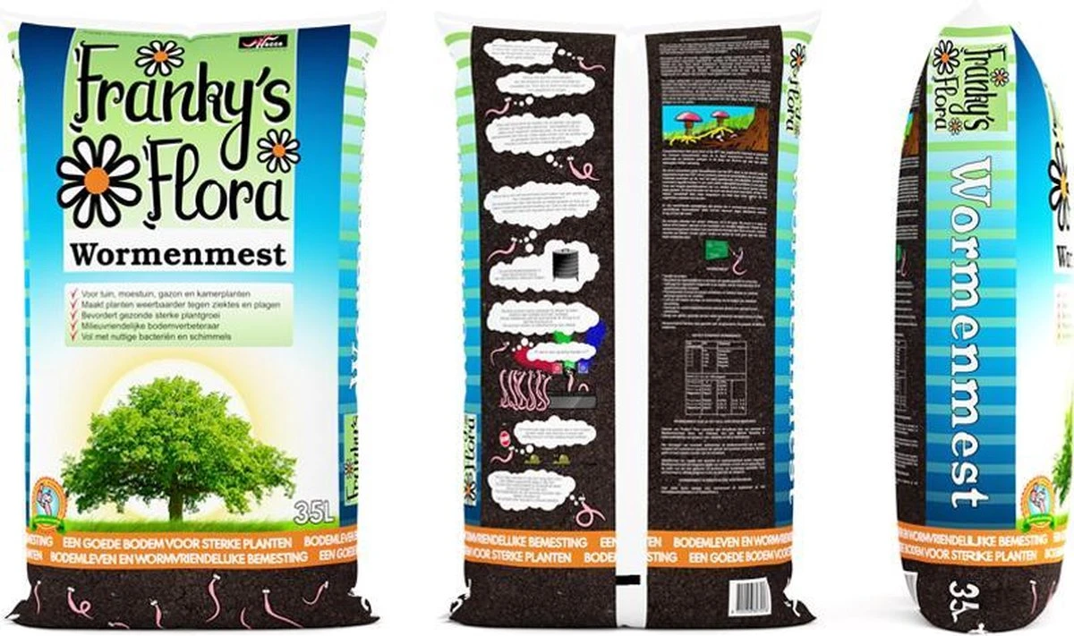 Frankys Flora - Wormenmest - 35 Liter - Humus - Compost - Bodemverbetering 4 Frankys Flora - Wormenmest - 35 Liter - Humus - Compost - Bodemverbetering - Afbeelding 2