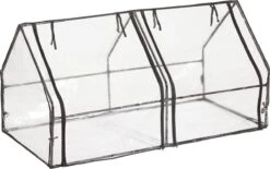 Relaxdays Kweekkas Pvc Met 2 Deuren - Lage Foliekas - Kleine Tuinkas - Plantenkas Tuin -Tuin Kweekbenodigdheden 1200x755 1