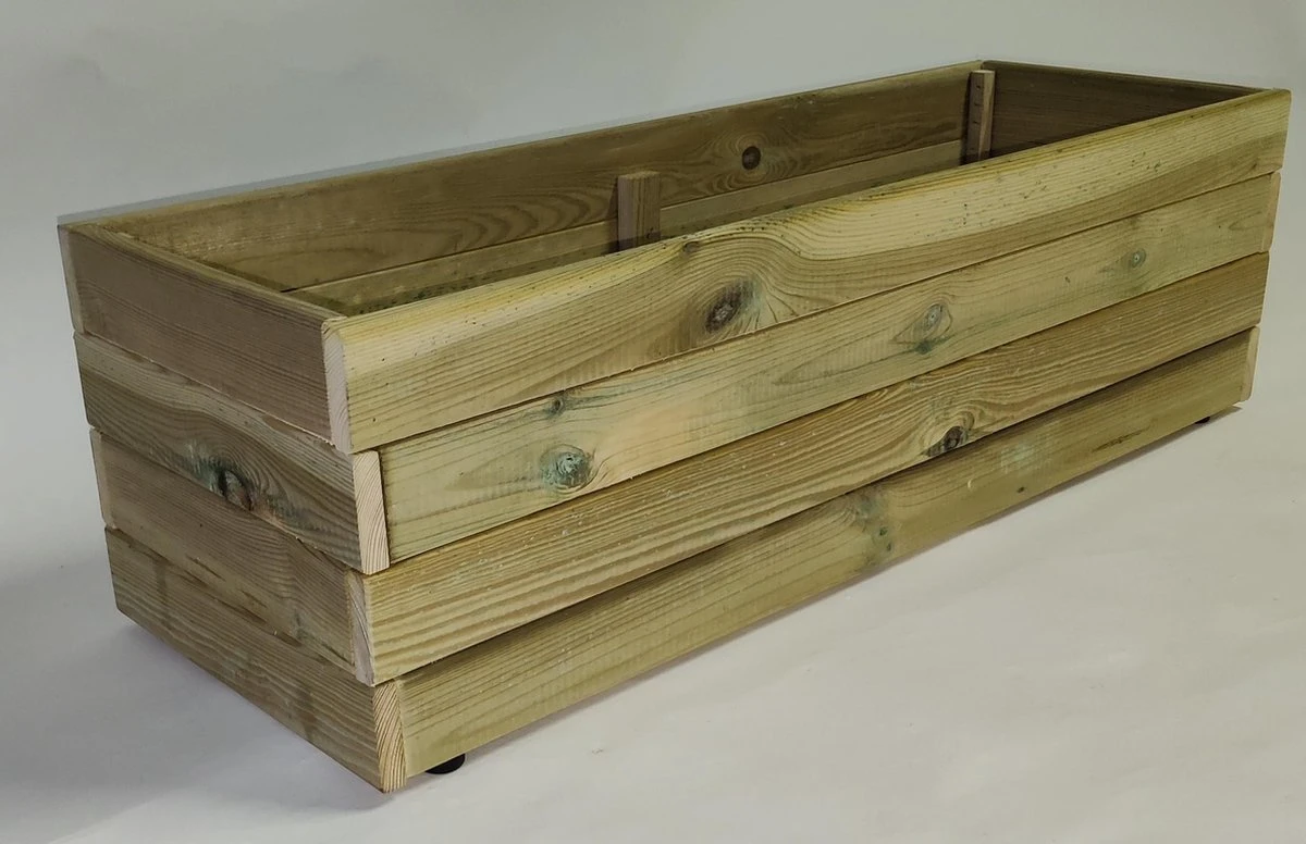 Plantenbak Bloembak Balkonbak Grenen Hout Geïmpregneerd 98x33x28cm - Handgemaakt - Duurzaam - Zwaar 3 Plantenbak Bloembak Balkonbak Grenen Hout Geïmpregneerd 98x33x28cm - Handgemaakt - Duurzaam - Zwaar