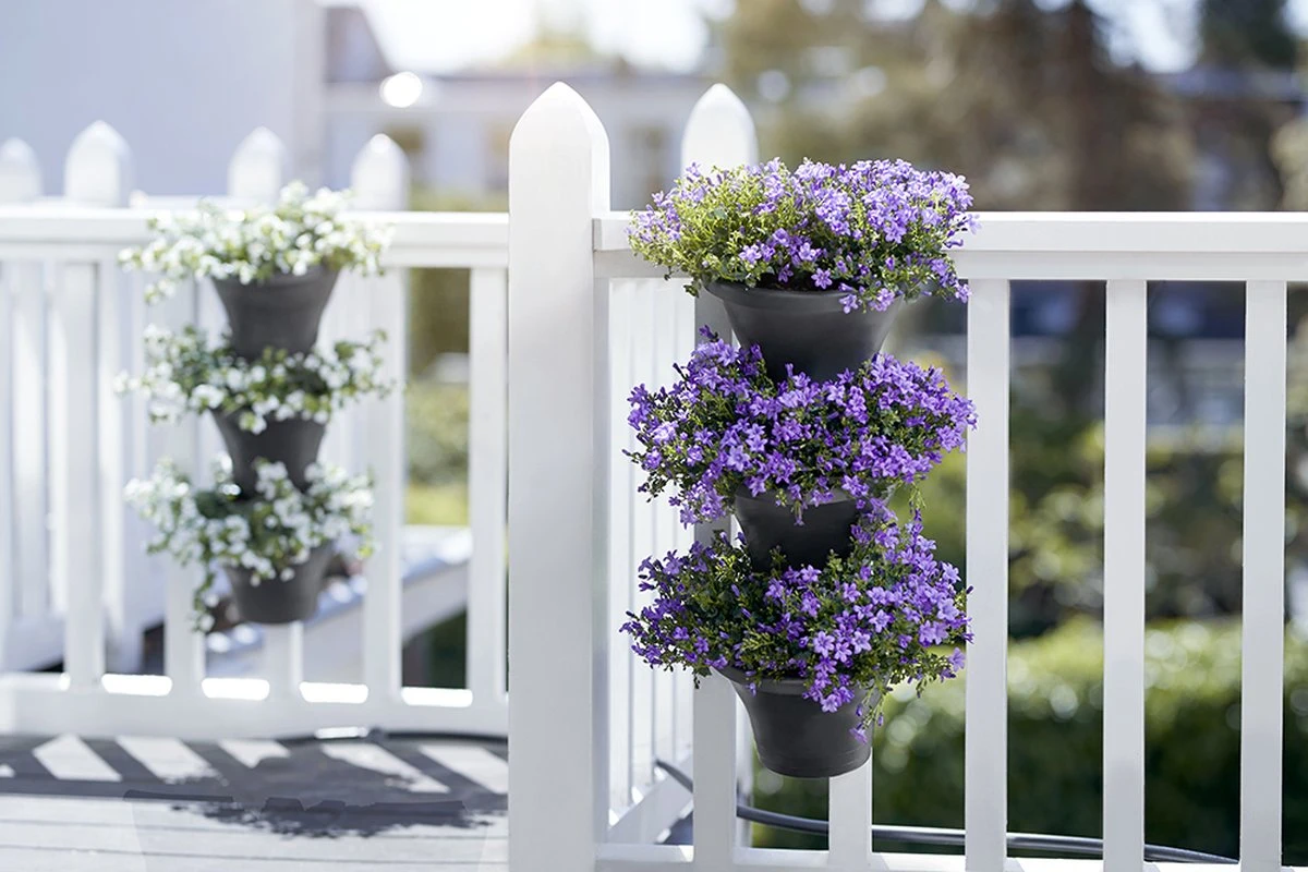 Elho Corsica Vertical Forest 24 - Bloempot Voor Balkonbuiten - Ø 26.7 X H 29.7 Cm - Zwart/Antraciet 17 Elho Corsica Vertical Forest 24 - Bloempot Voor Balkonbuiten - Ø 26.7 X H 29.7 Cm - Zwart/Antraciet - Afbeelding 15