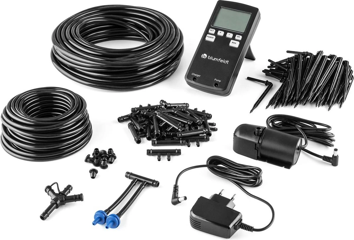 Blumfeldt Greenkeeper Automatisch Bewateringssysteem - Besproeiingscomputer - Druppelsysteem - Bewateringsautomaat Ideaal Tijdens Vakantie - Voor 60 Potplanten