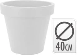 Relaxwonen - Bloempot Classic 40 Cm Kunststof Wit -Tuin Kweekbenodigdheden 1200x860