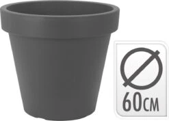 Kunststof Bloempot Antraciet Ø60 Cm - Hoogte 52 Cm -Tuin Kweekbenodigdheden 1200x861 3