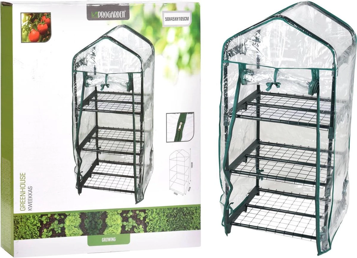 Pro Garden Kweekkas Groen 17-delig 90x50 Cm 7 Pro Garden Kweekkas Groen 17-delig 90x50 Cm - Afbeelding 5