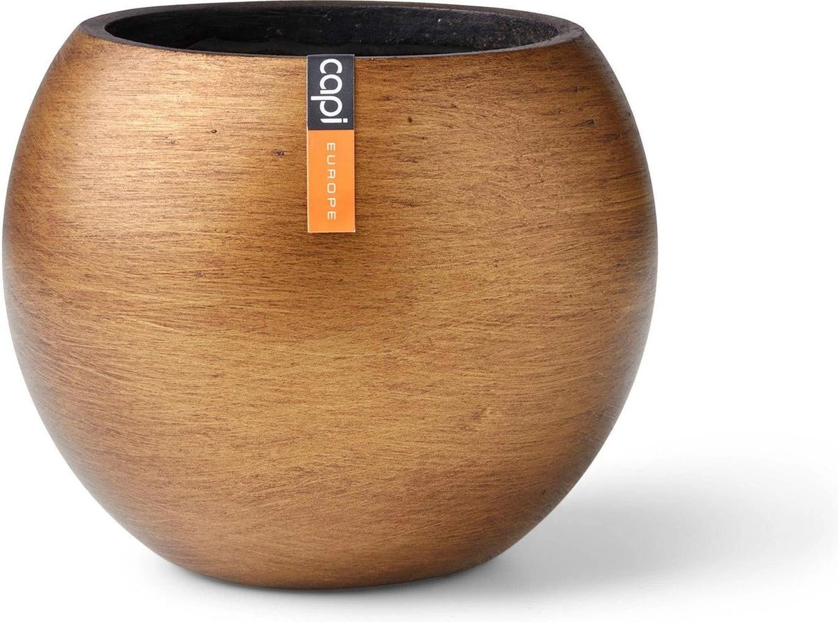 Capi Europe - Vaas Bol Retro - 30x25 - Goud - Bloempot Voor Binnen - BRTG104 3 Capi Europe - Vaas Bol Retro - 30x25 - Goud - Bloempot Voor Binnen - BRTG104