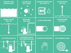 VONROC Dompelpomp/Waterpomp 300W - 6500l/h - Voor Schoon En Licht Vervuild Water - Met Vlotter 11 VONROC Dompelpomp/Waterpomp 300W - 6500l/h - Voor Schoon En Licht Vervuild Water - Met Vlotter -Tuin Kweekbenodigdheden 1200x897 1