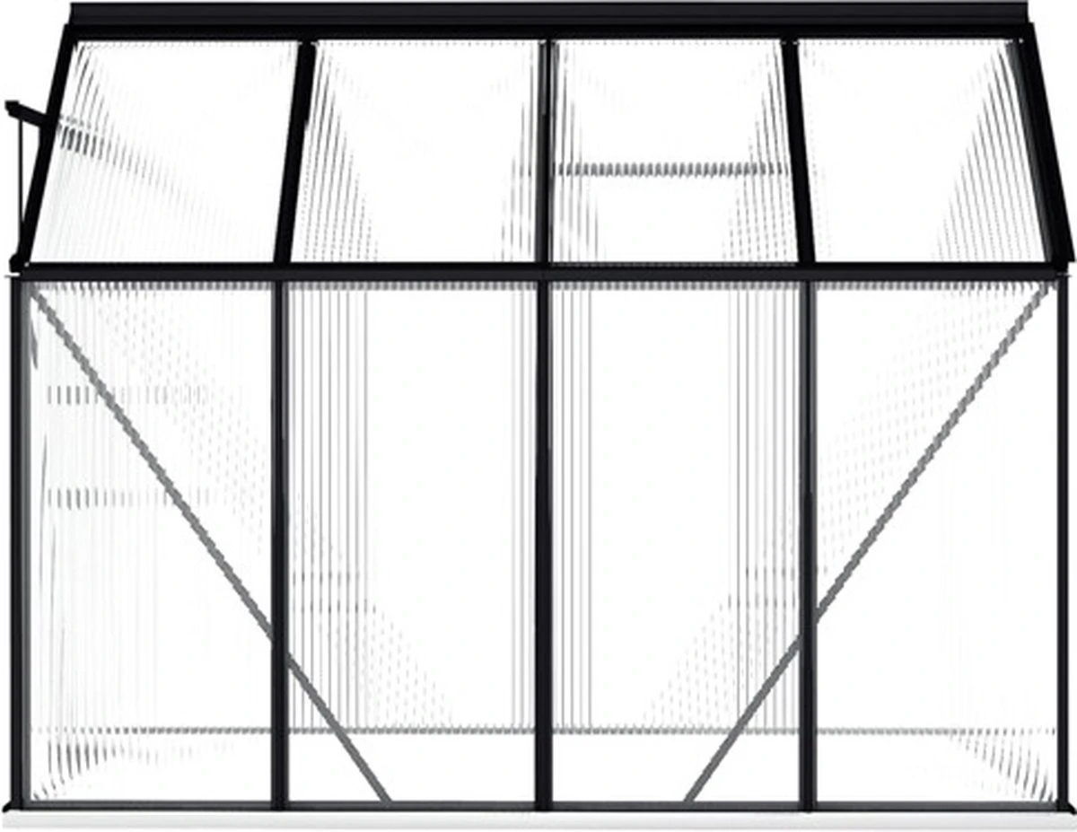 VidaXL Broeikas Met Basisframe 4,75 M² Aluminium Antracietkleurig 8 VidaXL Broeikas Met Basisframe 4,75 M² Aluminium Antracietkleurig - Afbeelding 6