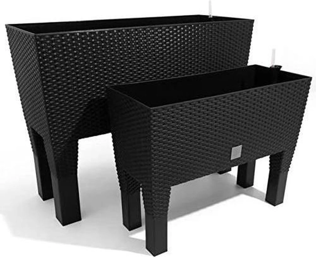 Prosperplast Kunststof Rato Plantenbak Op Poten Met Irrigatiesysteem Antraciet 80 X 33 X 62 Cm - 72 Liter - Balkonbakken/bloembakken 10 Prosperplast Kunststof Rato Plantenbak Op Poten Met Irrigatiesysteem Antraciet 80 X 33 X 62 Cm - 72 Liter - Balkonbakken/bloembakken - Afbeelding 8