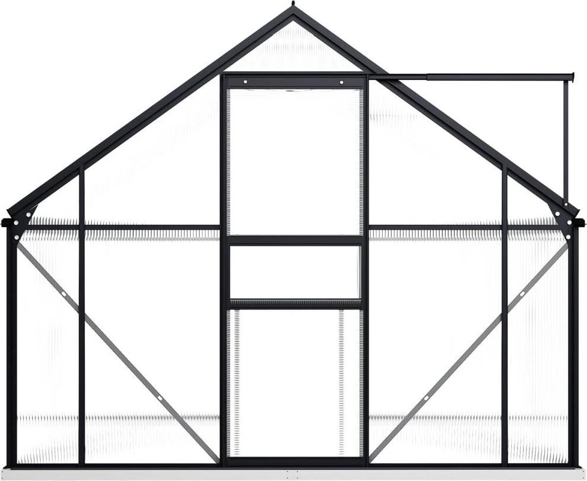 VidaXL Broeikas Met Basisframe 4,75 M² Aluminium Antracietkleurig 11 VidaXL Broeikas Met Basisframe 4,75 M² Aluminium Antracietkleurig - Afbeelding 9