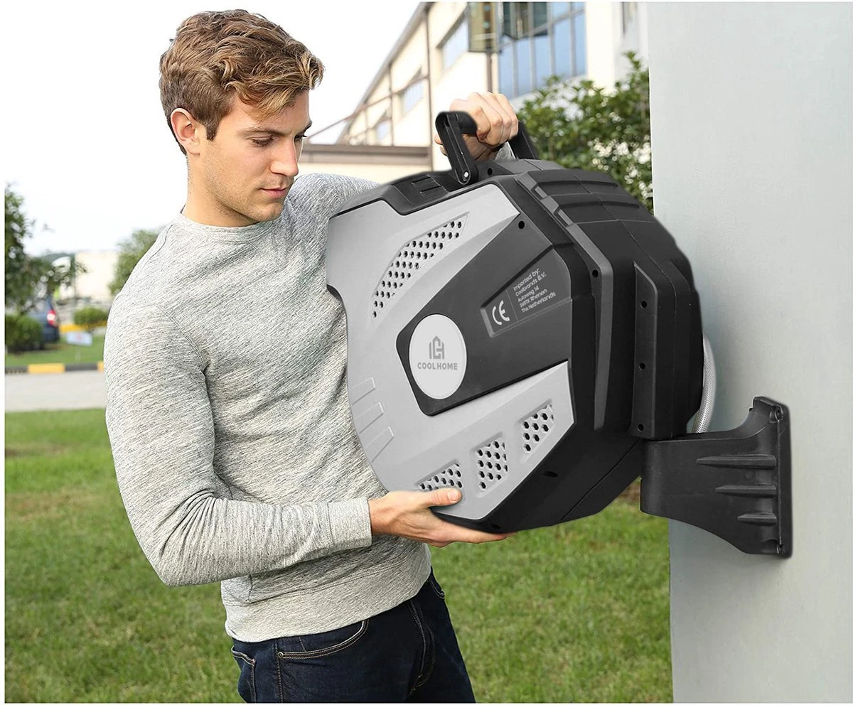 CoolHome Wandslangenbox 15 Meter + 1,5 Meter - Tuinslang Met Haspel- Slangenhouder 180° Draaibaar - Tuinslanghaspel Zwart - Grijs 10 CoolHome Wandslangenbox 15 Meter + 1,5 Meter - Tuinslang Met Haspel- Slangenhouder 180° Draaibaar - Tuinslanghaspel Zwart - Grijs - Afbeelding 8