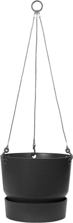 Elho Greenville Hangschaal 24 - Bloempot Voor Balkonbuiten - Ø 23.5 X H 20.5 Cm - Zwart/Living Black -Tuin Kweekbenodigdheden 393x1200 2