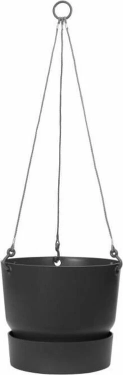 Elho Greenville Hangschaal 24 - Bloempot Voor Balkonbuiten - Ø 23.5 X H 20.5 Cm - Zwart/Living Black -Tuin Kweekbenodigdheden 395x1200