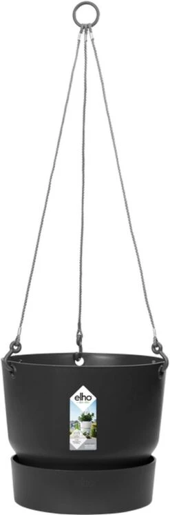 Elho Greenville Hangschaal 24 - Bloempot Voor Balkonbuiten - Ø 23.5 X H 20.5 Cm - Zwart/Living Black -Tuin Kweekbenodigdheden 397x1200