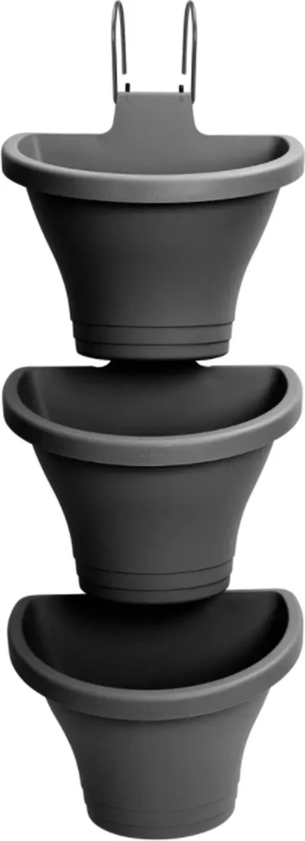 Elho Corsica Vertical Forest 24 - Bloempot Voor Balkonbuiten - Ø 26.7 X H 29.7 Cm - Zwart/Antraciet 18 Elho Corsica Vertical Forest 24 - Bloempot Voor Balkonbuiten - Ø 26.7 X H 29.7 Cm - Zwart/Antraciet - Afbeelding 16