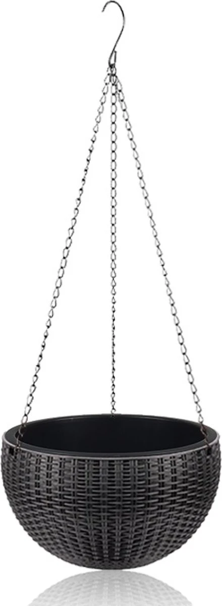 Hangpot Kunststof – Bloempot Hangend – Binnen & Buiten- Plantenhanger –Incl. Afvoerstop – 26 Cm - Zwart 3 Hangpot Kunststof – Bloempot Hangend – Binnen & Buiten- Plantenhanger –Incl. Afvoerstop – 26 Cm - Zwart