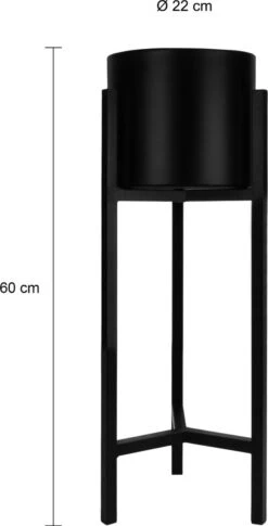 QUVIO Plantenstandaard Binnen - Inclusief Pot - Staande Plantenbak - Metaal - Bloempot - 22 X 22 X 60 Cm - Zwart -Tuin Kweekbenodigdheden 611x1200 2