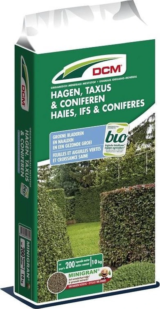 DCM Bemesting Voor Hagen,taxus En Coniferen 10kg 3 DCM Bemesting Voor Hagen,taxus En Coniferen 10kg