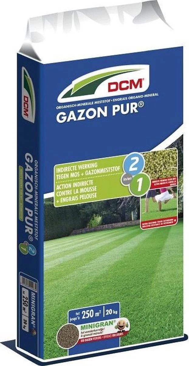DCM Gazon Pur® - Gazonmest - Diepgroen Gazon Zonder Mos - Gazonmeststof Met MINIGRAN® Technology - 250m2 - 20 Kg 3 DCM Gazon Pur® - Gazonmest - Diepgroen Gazon Zonder Mos - Gazonmeststof Met MINIGRAN® Technology - 250m2 - 20 Kg