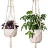 Plantenhanger - Plantenhanger Macrame - Set Van 2 - Wit - Knopen - Luxe Gevlochten Touw - Met Ophang Haken - Fienosa 1 Plantenhanger - Plantenhanger Macrame - Set Van 2 - Wit - Knopen - Luxe Gevlochten Touw - Met Ophang Haken - Fienosa -Tuin Kweekbenodigdheden 632x1200 2