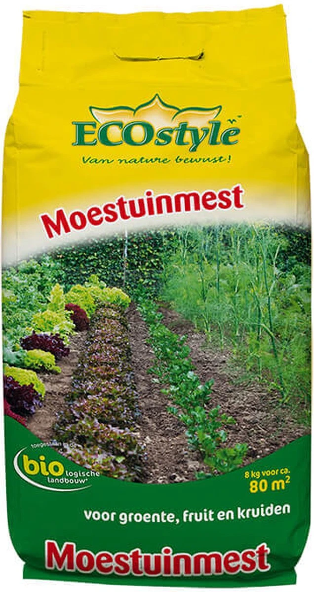 ECOStyle Moestuinmest Voor Eetbare Gewassen - Voor Fruit En Moestuin - Rijk Aan Kalium - 120 Dagen Voeding - 80 M² - 8 KG 3 ECOStyle Moestuinmest Voor Eetbare Gewassen - Voor Fruit En Moestuin - Rijk Aan Kalium - 120 Dagen Voeding - 80 M² - 8 KG
