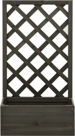 VidaXL Latwerkplantenbak 50x25x90 Cm Massief Vurenhout Grijs -Tuin Kweekbenodigdheden 662x1200