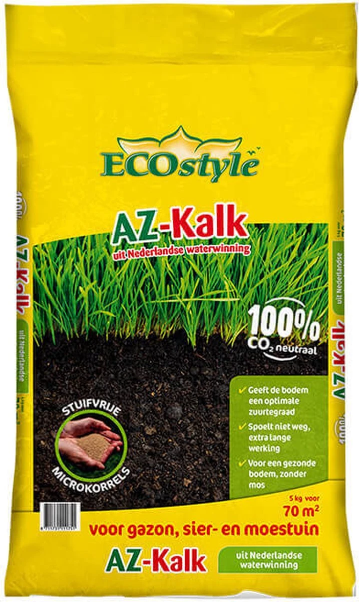 ECOstyle AZ Kalk Micro Korrel – Voor Gazon, Sier- En Moestuin - Corrigeert Zuurgraad Direct En Langdurig - Werkt Tegen Mos - CO2-Neutraal – 265 M² - 20 KG 11 ECOstyle AZ Kalk Micro Korrel – Voor Gazon, Sier- En Moestuin - Corrigeert Zuurgraad Direct En Langdurig - Werkt Tegen Mos - CO2-Neutraal – 265 M² - 20 KG - Afbeelding 9