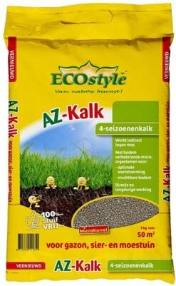 ECOstyle AZ Kalk Micro Korrel – Voor Gazon, Sier- En Moestuin - Corrigeert Zuurgraad Direct En Langdurig - Werkt Tegen Mos - CO2-Neutraal – 70 M² - 5 KG -Tuin Kweekbenodigdheden 740x1200 1