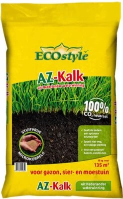 ECOstyle AZ Kalk Micro Korrel – Voor Gazon, Sier- En Moestuin - Corrigeert Zuurgraad Direct En Langdurig - Werkt Tegen Mos - CO2-Neutraal – 70 M² - 5 KG -Tuin Kweekbenodigdheden 745x1200 1