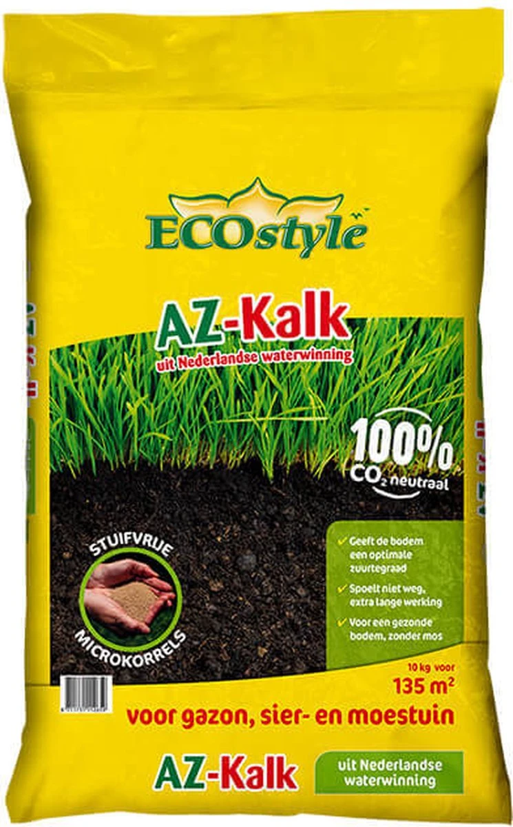 ECOstyle AZ Kalk Micro Korrel – Voor Gazon, Sier- En Moestuin - Corrigeert Zuurgraad Direct En Langdurig - Werkt Tegen Mos - CO2-Neutraal – 265 M² - 20 KG 10 ECOstyle AZ Kalk Micro Korrel – Voor Gazon, Sier- En Moestuin - Corrigeert Zuurgraad Direct En Langdurig - Werkt Tegen Mos - CO2-Neutraal – 265 M² - 20 KG - Afbeelding 8