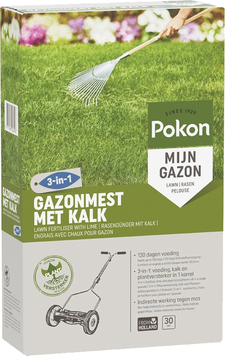 Pokon Gazonmest Met Kalk - 2kg - Mest - Geschikt Voor 30m² - 120 Dagen Voeding 10 Pokon Gazonmest Met Kalk - 2kg - Mest - Geschikt Voor 30m² - 120 Dagen Voeding - Afbeelding 8