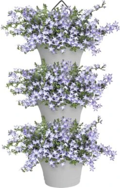 Elho Corsica Vertical Forest 24 - Bloempot Voor Balkonbuiten - Ø 26.7 X H 29.7 Cm - Wit/Wit