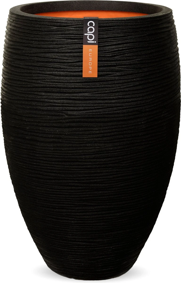 Capi Europe - Vaas Elegant Deluxe Rib NL - 40x60 - Zwart - Voor Binnen En Buiten - KBLR1131 3 Capi Europe - Vaas Elegant Deluxe Rib NL - 40x60 - Zwart - Voor Binnen En Buiten - KBLR1131