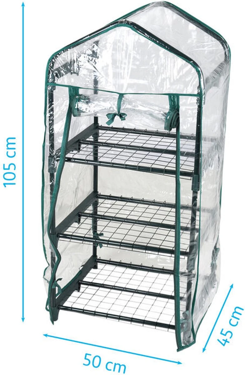 Pro Garden Kweekkas Groen 17-delig 90x50 Cm 4 Pro Garden Kweekkas Groen 17-delig 90x50 Cm - Afbeelding 2