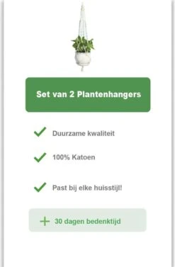 Merkloos Plantenhanger Macramé - Luxe Gevlochten Touw Katoen - 2 Stuks - Plantenpot Ophangen 15 Merkloos Plantenhanger Macramé - Luxe Gevlochten Touw Katoen - 2 Stuks - Plantenpot Ophangen -Tuin Kweekbenodigdheden 786x1200 2
