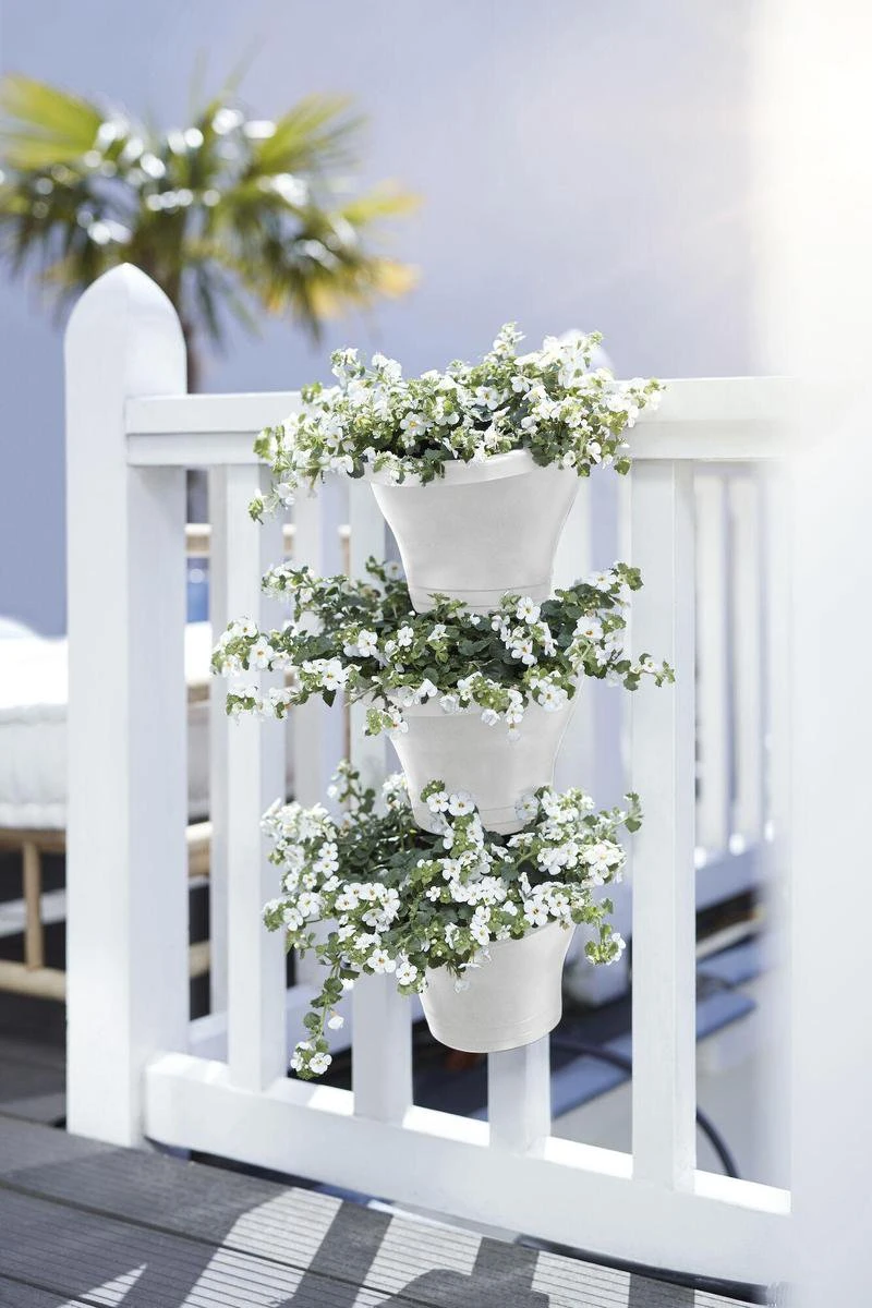 Elho Corsica Vertical Forest 24 - Bloempot Voor Balkonbuiten - Ø 26.7 X H 29.7 Cm - Wit/Wit 7 Elho Corsica Vertical Forest 24 - Bloempot Voor Balkonbuiten - Ø 26.7 X H 29.7 Cm - Wit/Wit - Afbeelding 5