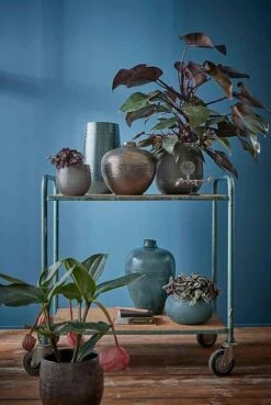 Mica Decorations Gabriel Bloempot - H20 X Ø25 Cm - Keramiek - Blauw -Tuin Kweekbenodigdheden 803x1200 4