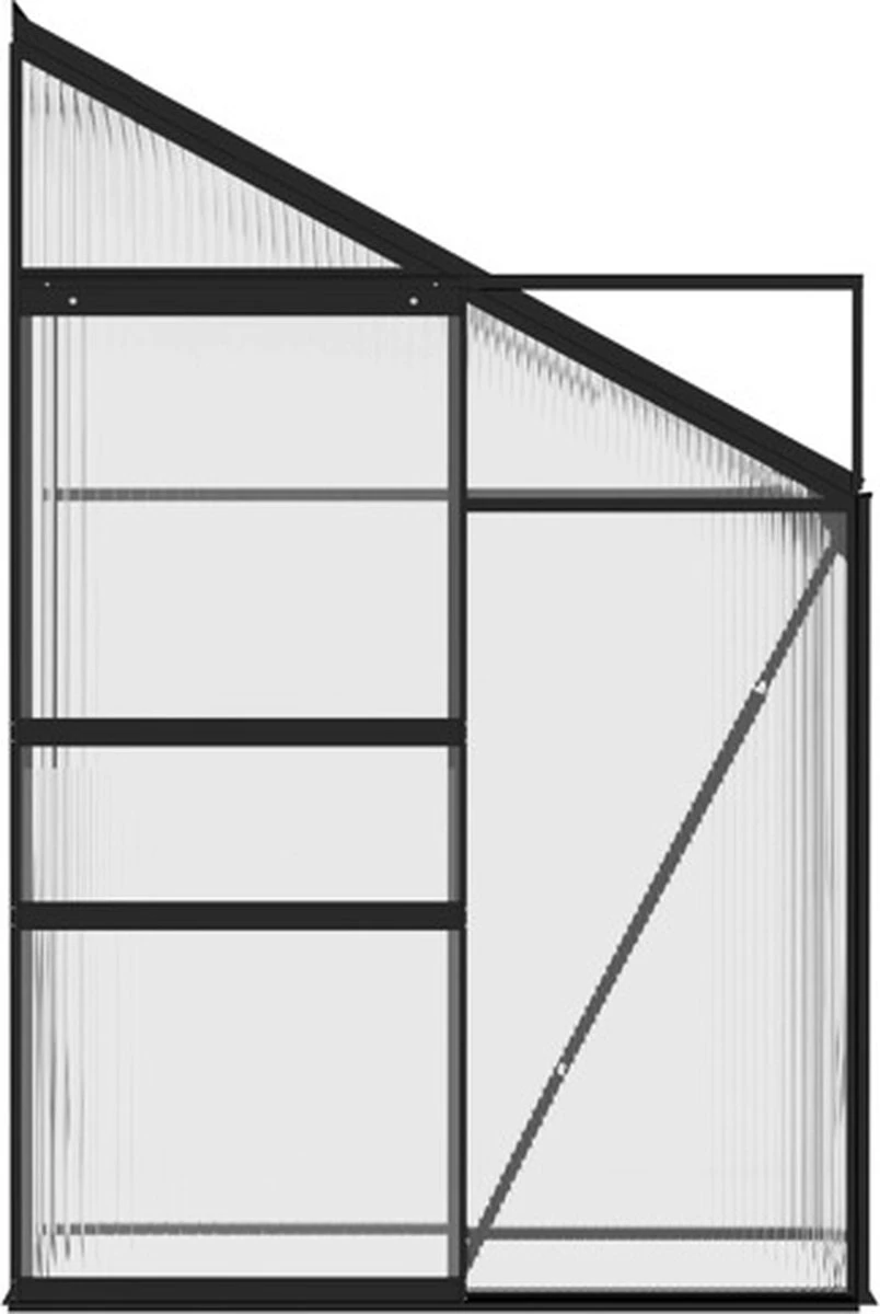 VidaXL Broeikas 1,38 M² Aluminium Antracietkleurig 4 VidaXL Broeikas 1,38 M² Aluminium Antracietkleurig - Afbeelding 2