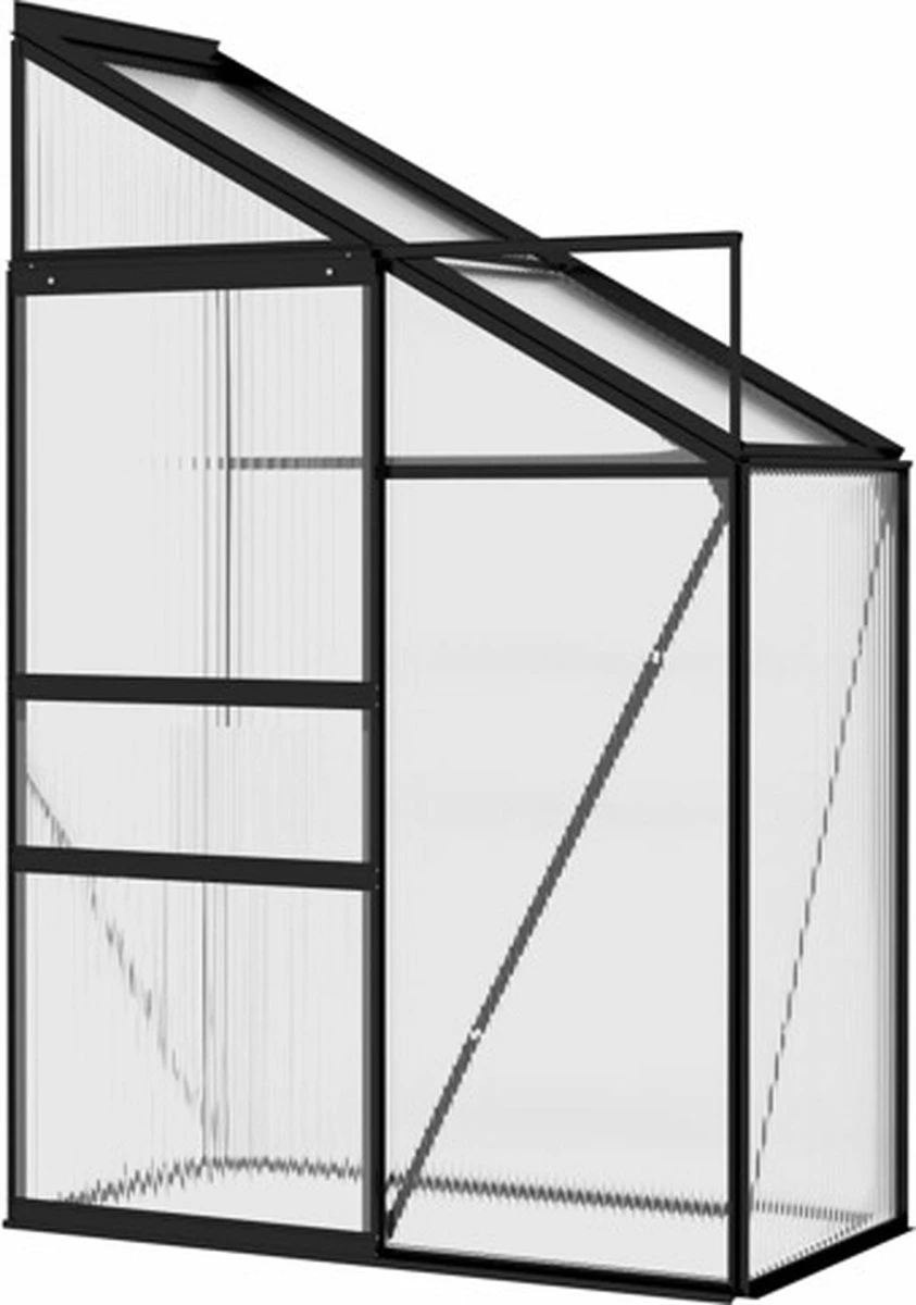 VidaXL Broeikas 1,38 M² Aluminium Antracietkleurig 3 VidaXL Broeikas 1,38 M² Aluminium Antracietkleurig