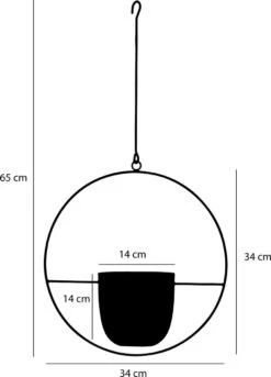 Mica Decorations Dexter Bloempot Hangend - L34 X B14 X H65 Cm - Zwart -Tuin Kweekbenodigdheden 863x1200 1