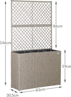 Casaria Polyrattan Bloembak – 3 Bakken Klimophek - Crème 18 Casaria Polyrattan Bloembak – 3 Bakken Klimophek - Crème -Tuin Kweekbenodigdheden 876x1200 3