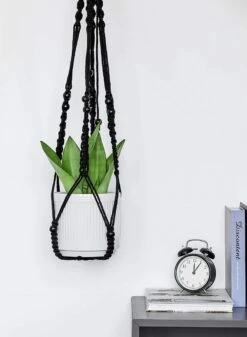 4 Stuks Luxe Macrame Plantenhangers - Boho Handgeweven Katoen Hangpot Voor Binnen/Buiten - Hangende Bloempot Met Kralen - Macramé Touw/Koord Hangplant Houder - Bohemian Wandhanger Decoratie - Plant Hanger - Verticale Tuin Bloempothouder Planthanger -Tuin Kweekbenodigdheden 880x1200 2