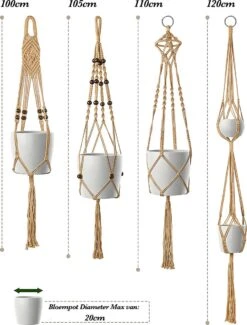 4 Stuks Luxe Jute Plantenhangers - Boho Handgeweven Katoen Hangpot Voor Binnen/Buiten - Hangende Bloempot Met Kralen - Macramé Touw/Koord Hangplant Houder - Bohemian Wandhanger Decoratie - Plant Hanger - Verticale Tuin Bloempothouder Planthanger 17 4 Stuks Luxe Jute Plantenhangers - Boho Handgeweven Katoen Hangpot Voor Binnen/Buiten - Hangende Bloempot Met Kralen - Macramé Touw/Koord Hangplant Houder - Bohemian Wandhanger Decoratie - Plant Hanger - Verticale Tuin Bloempothouder Planthanger -Tuin Kweekbenodigdheden 913x1200 2