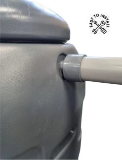 Regenton Rainsaver - Antraciet 100 L + Voet + Vulautomaat -Tuin Kweekbenodigdheden 919x1200